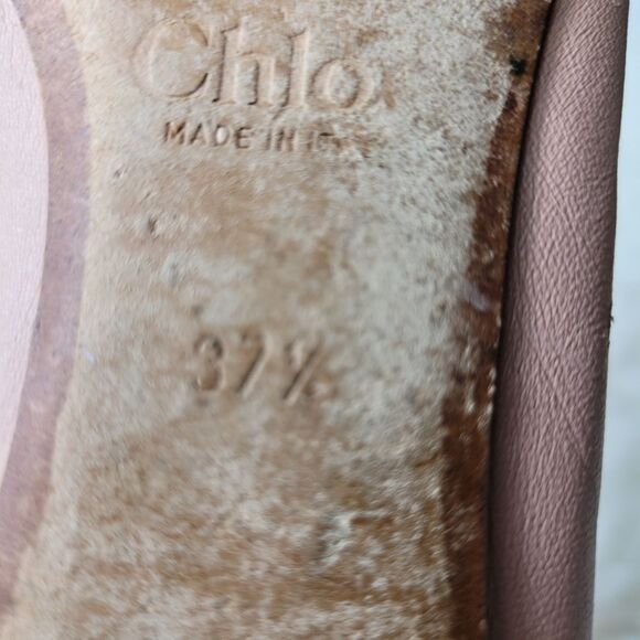 Chloe Lauren Nappa Leather Scalloped Trim Slip-on Ballet Flats - Picture 10 of 10